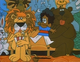 Screenshots from the 1974 Focus Design, Inc. cartoon Verb: That