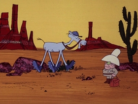 Screenshots from the 1974 DePatie Freleng cartoon Phony Express