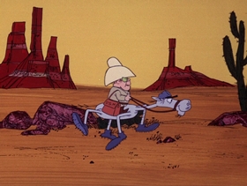 Screenshots from the 1974 DePatie Freleng cartoon Phony Express