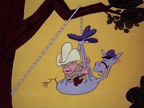 Screenshots from the 1974 DePatie Freleng cartoon Phony Express