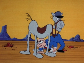 Screenshots from the 1974 DePatie Freleng cartoon Giddy Up Woe