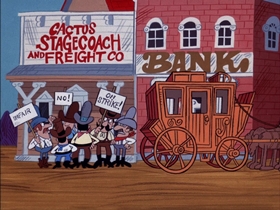 Screenshots from the 1974 DePatie Freleng cartoon Gold Struck