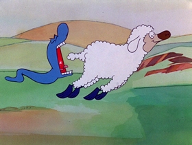 Screenshots from the 1974 DePatie Freleng cartoon Little Boa Peep
