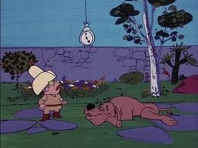 Screenshots from the 1974 DePatie Freleng cartoon As the Tumbleweed Turns