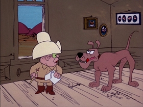 Screenshots from the 1974 DePatie Freleng cartoon As the Tumbleweed Turns