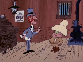 Screenshots from the 1974 DePatie Freleng cartoon As the Tumbleweed Turns