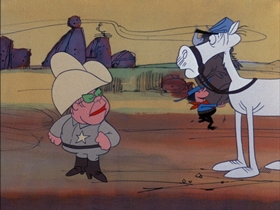 Screenshots from the 1974 DePatie Freleng cartoon Big Beef at the O.K. Corral