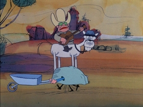 Screenshots from the 1974 DePatie Freleng cartoon Big Beef at the O.K. Corral