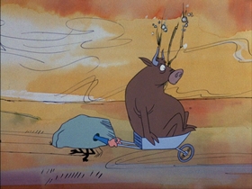 Screenshots from the 1974 DePatie Freleng cartoon Big Beef at the O.K. Corral
