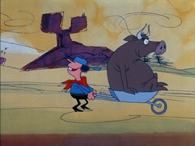 Screenshots from the 1974 DePatie Freleng cartoon Big Beef at the O.K. Corral