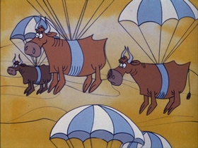 Screenshots from the 1974 DePatie Freleng cartoon Big Beef at the O.K. Corral