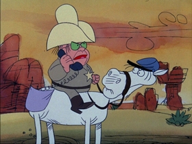 Screenshots from the 1974 DePatie Freleng cartoon Big Beef at the O.K. Corral