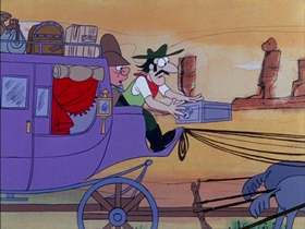 Screenshots from the 1974 DePatie Freleng cartoon By Hoot or By Crook