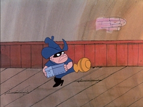 Screenshots from the 1974 DePatie Freleng cartoon By Hoot or By Crook