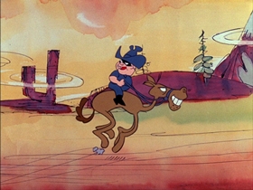 Screenshots from the 1974 DePatie Freleng cartoon By Hoot or By Crook