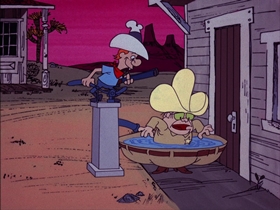 Screenshots from the 1974 DePatie Freleng cartoon Strange on the Range