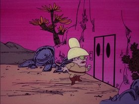 Screenshots from the 1974 DePatie Freleng cartoon Strange on the Range