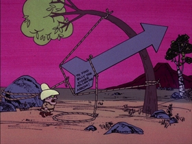 Screenshots from the 1974 DePatie Freleng cartoon Strange on the Range