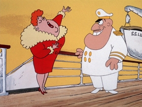 Screenshots from the 1974 DePatie Freleng cartoon Pink Aye