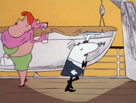 Screenshots from the 1974 DePatie Freleng cartoon Pink Aye