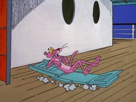 Screenshots from the 1974 DePatie Freleng cartoon Pink Aye