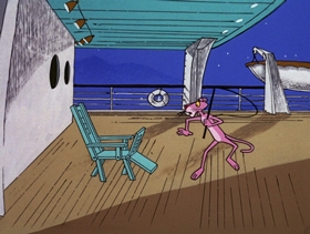 Screenshots from the 1974 DePatie Freleng cartoon Pink Aye