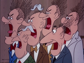 Screenshots from the 1974 DePatie Freleng cartoon Mesa Trouble