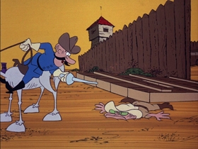 Screenshots from the 1974 DePatie Freleng cartoon Mesa Trouble