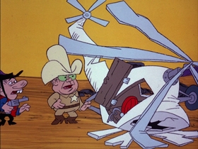 Screenshots from the 1974 DePatie Freleng cartoon Mesa Trouble