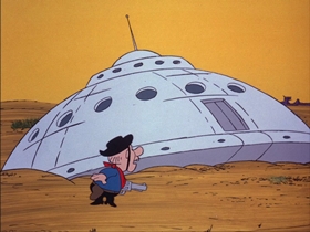 Screenshots from the 1974 DePatie Freleng cartoon Mesa Trouble