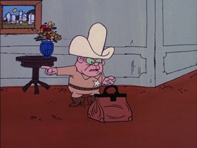 Screenshots from the 1974 DePatie Freleng cartoon Saddle Soap Opera
