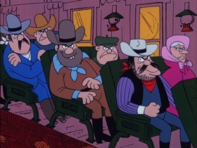 Screenshots from the 1974 DePatie Freleng cartoon Saddle Soap Opera