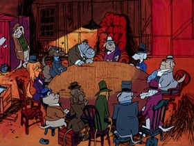 Screenshots from the 1974 DePatie Freleng cartoon The Dogfather