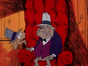 Screenshots from the 1974 DePatie Freleng cartoon The Dogfather