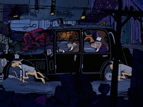 Screenshots from the 1974 DePatie Freleng cartoon The Dogfather