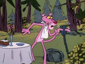 Screenshots from the 1974 DePatie Freleng cartoon Trail of the Lonesome Pink