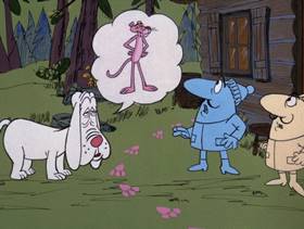 Screenshots from the 1974 DePatie Freleng cartoon Trail of the Lonesome Pink