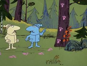 Screenshots from the 1974 DePatie Freleng cartoon Trail of the Lonesome Pink