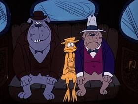 Screenshots from the 1974 DePatie Freleng cartoon The Goose That Laid a Golden Egg