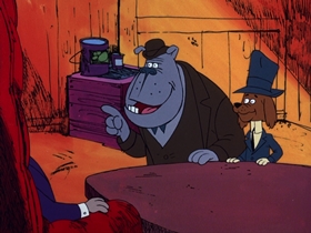 Screenshots from the 1974 DePatie Freleng cartoon Heist and Seek