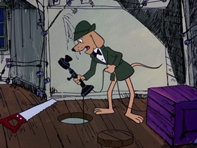 Screenshots from the 1974 DePatie Freleng cartoon Heist and Seek