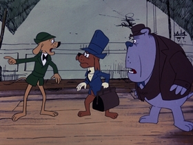 Screenshots from the 1974 DePatie Freleng cartoon Heist and Seek