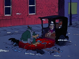 Screenshots from the 1974 DePatie Freleng cartoon Bows and Errors