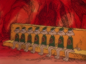 Screenshots from the 1974 DePatie Freleng cartoon Deviled Yeggs