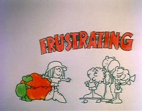 Screenshots from the 1975 Focus Design, Inc. cartoon Unpack Your Adjectives
