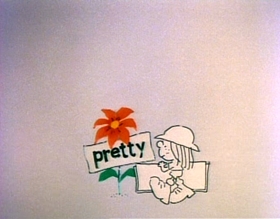 Screenshots from the 1975 Focus Design, Inc. cartoon Unpack Your Adjectives