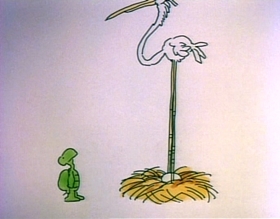 Screenshots from the 1975 Focus Design, Inc. cartoon Unpack Your Adjectives