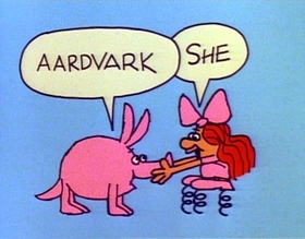 Screenshots from the 1975 Focus Design, Inc. cartoon Rufus Xavier Sarsaparilla