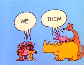 Screenshots from the 1975 Focus Design, Inc. cartoon Rufus Xavier Sarsaparilla
