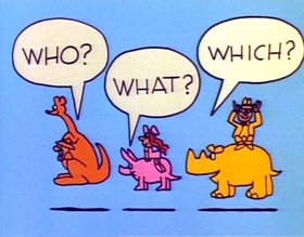 Screenshots from the 1975 Focus Design, Inc. cartoon Rufus Xavier Sarsaparilla